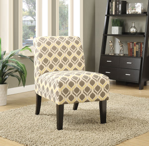 Ollano Pattern Fabric (Gray & Yellow) Accent Chair