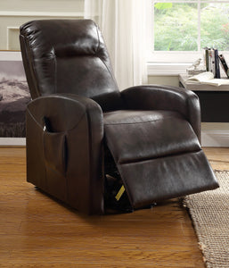 Kasia Espresso PU Recliner w/Power Lift