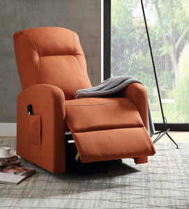 Kasia Orange Linen Recliner w/Power Lift