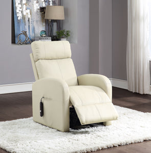 Ricardo Beige PU Recliner w/Power Lift