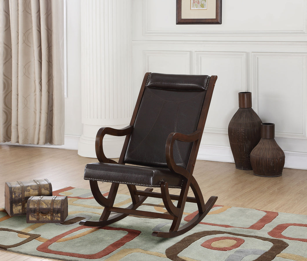 Triton Espresso PU & Walnut Rocking Chair