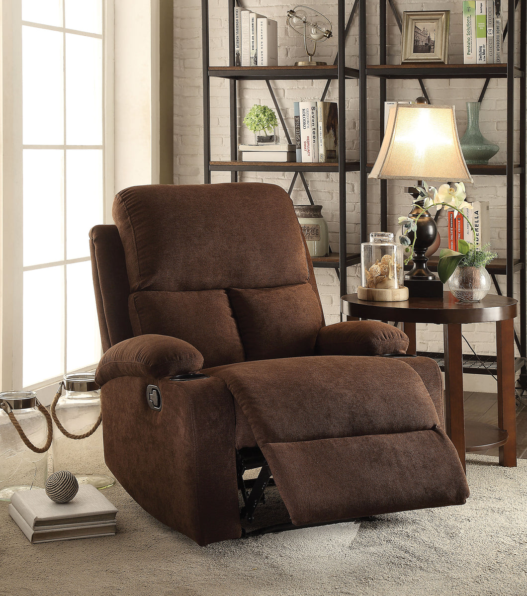 Rosia Chocolate Velvet Recliner (Motion)