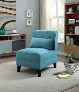 Susanna Teal Linen Accent Chair & Pillow