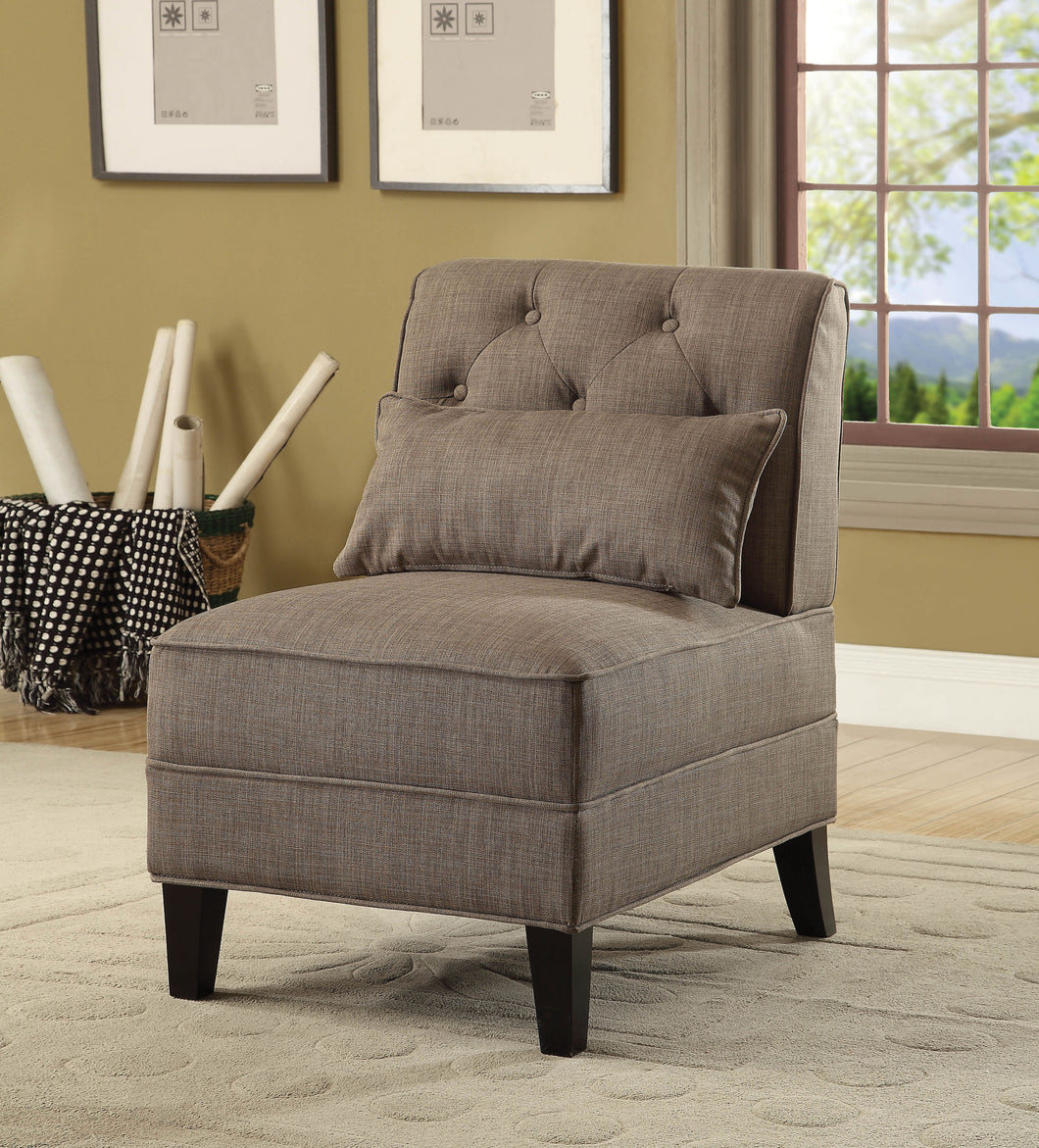 Susanna Charcoal Linen Accent Chair & Pillow