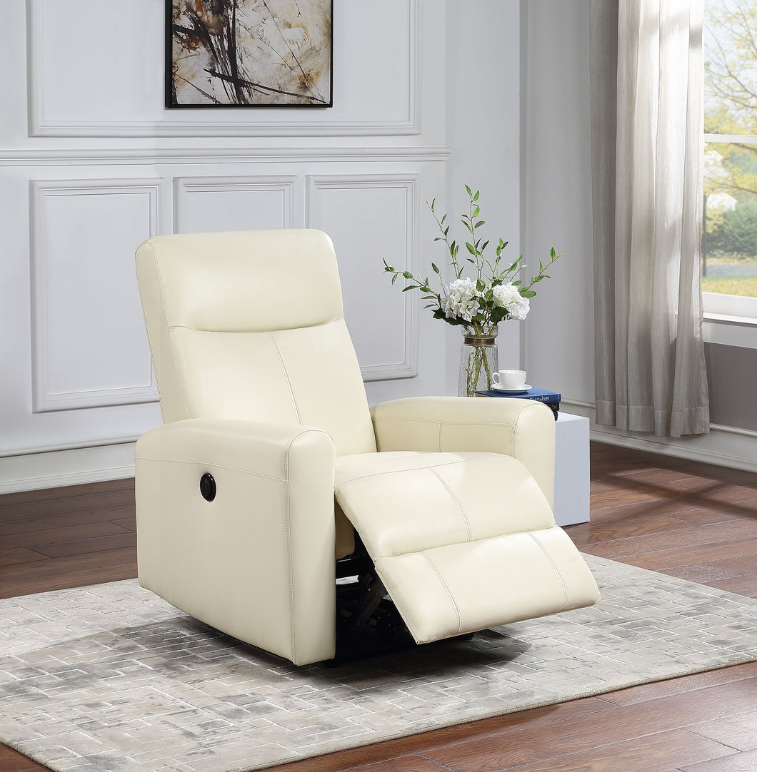 Blane Beige Top Grain Leather Match Recliner (Power Motion)