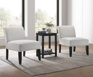 Genesis II Cloud Gray Linen & Black 3Pc Pack Chair & Table