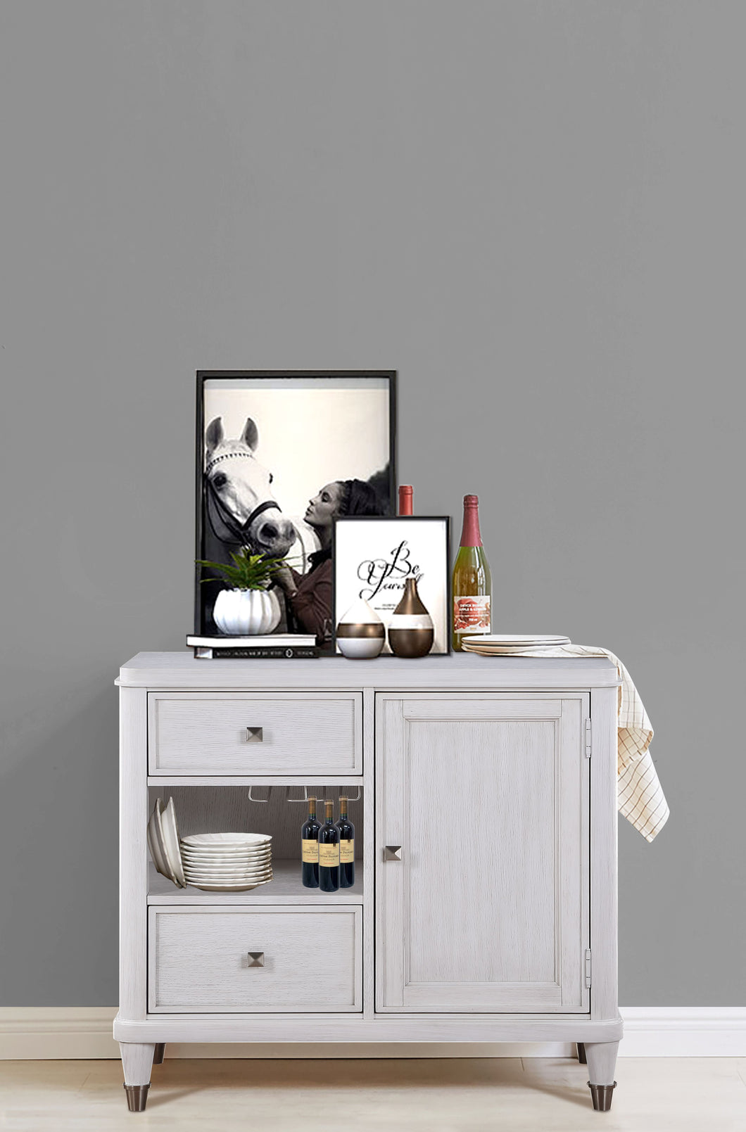 Celestia Off White Wine Cabinet