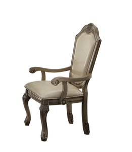 Chateau De Ville PU & Antique White Arm Chair