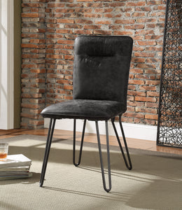 Hosmer Antique Ebony Top Grain Leather & Antique Black Side Chair