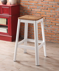 Jacotte Natural & White Bar Stool (1Pc)