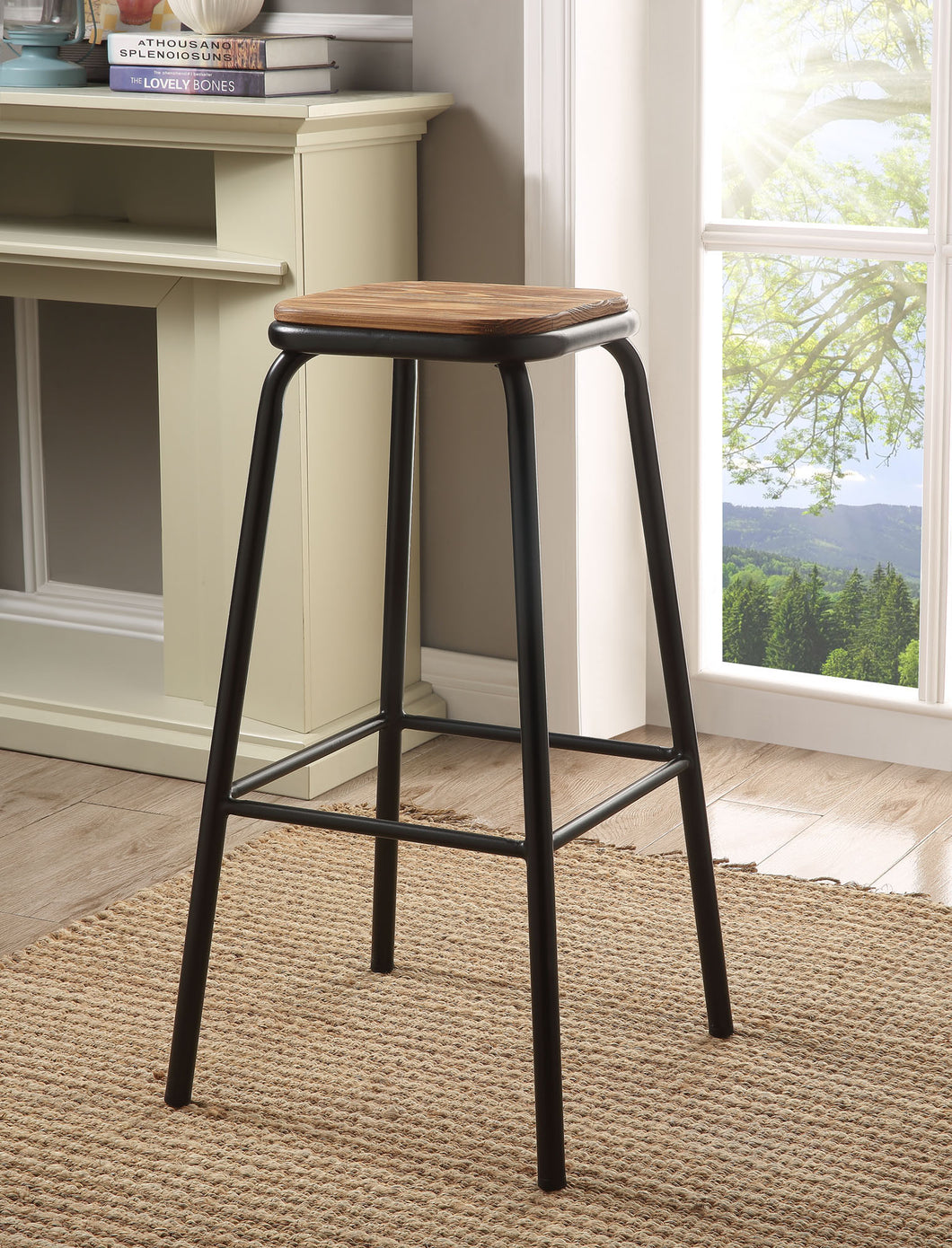 Scarus Natural & Black Bar Stool