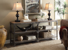 Load image into Gallery viewer, Gorden Weathered Oak &amp; Antique Silver Console Table
