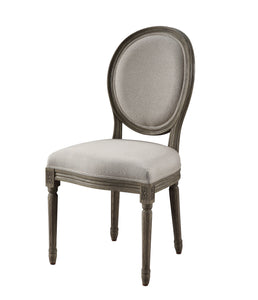 Ruby Linen & Rustic Gray Oak Side Chair