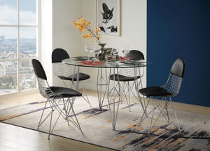 Paula Clear Glass & Chrome Dining Table