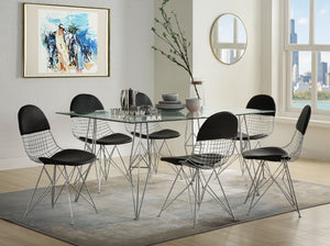 Paula Clear Glass & Chrome Dining Table