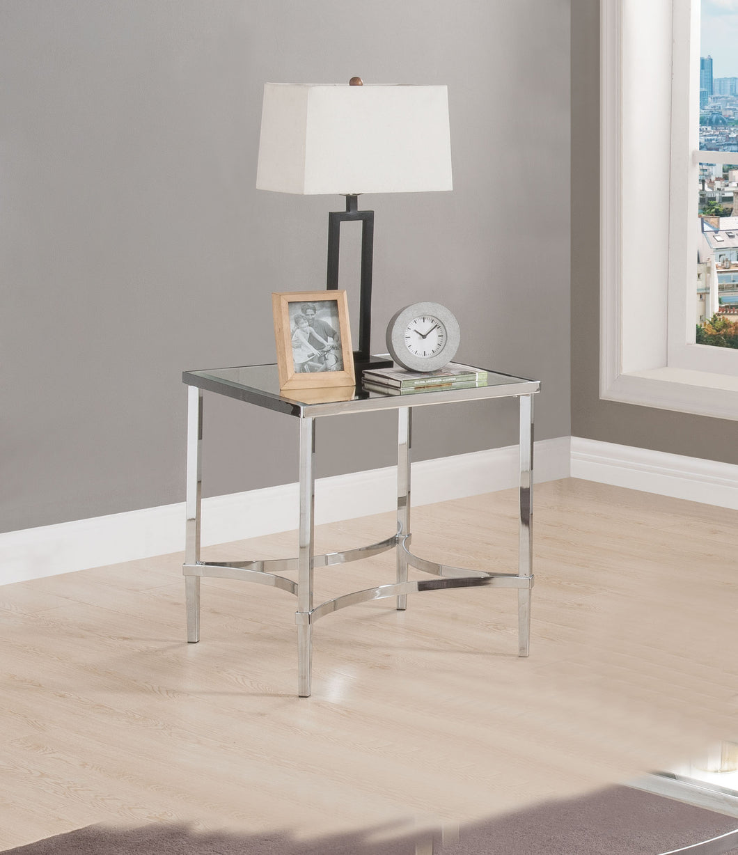 Petunia Chrome & Mirror End Table