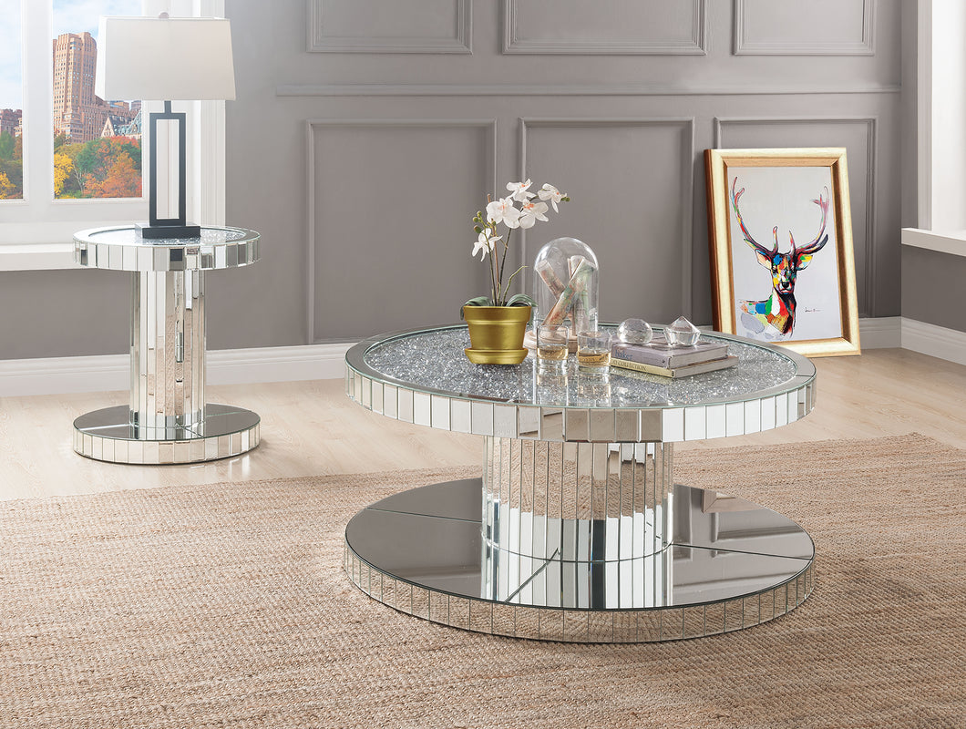 Ornat Mirrored & Faux Stones Coffee Table