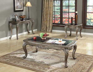 Chantelle Black Granite & Antique Platinum Coffee Table