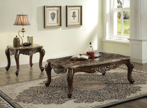 Latisha Marble & Antique Oak Coffee Table