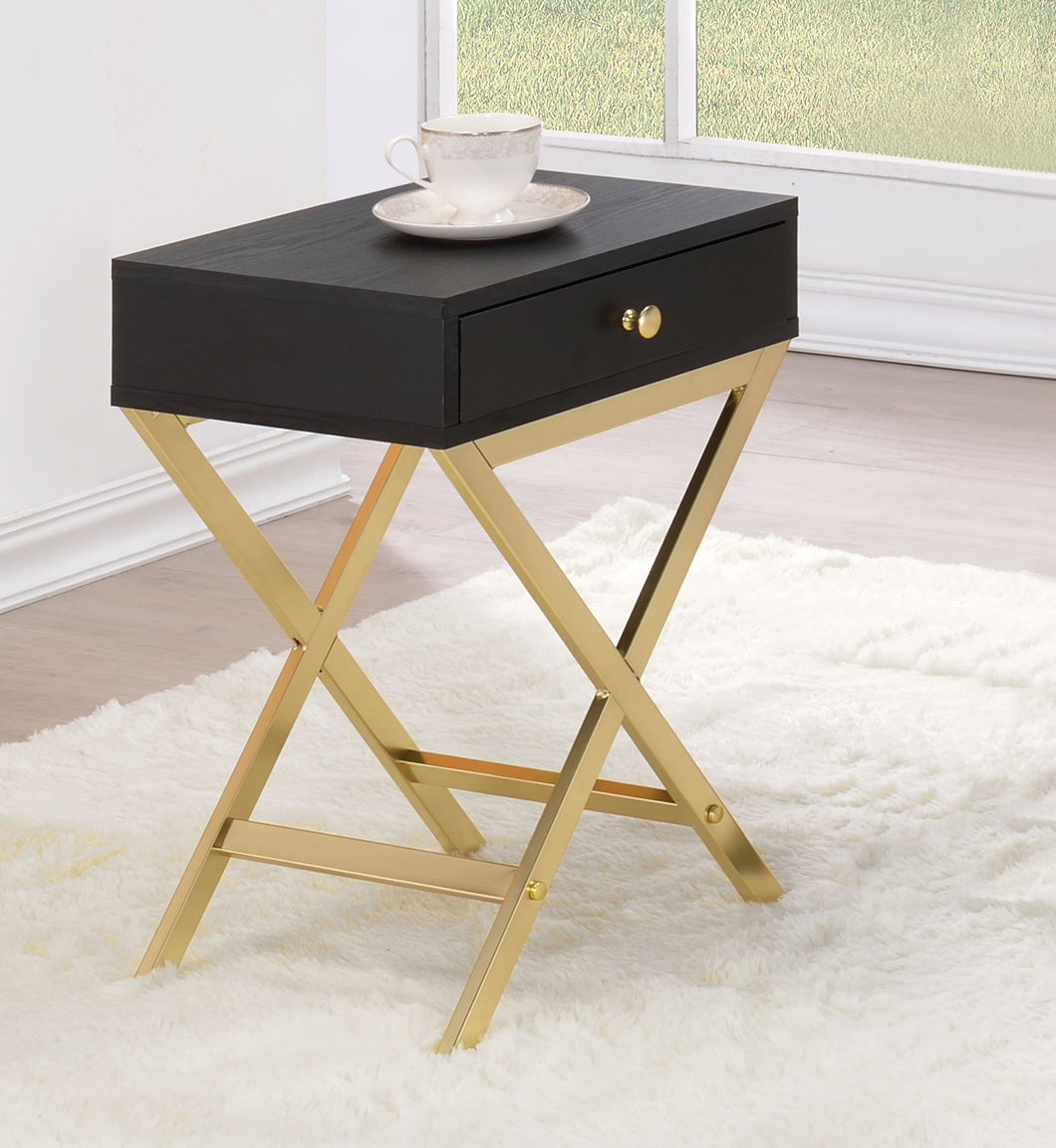 Coleen Black & Brass Side Table