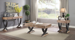 Pellio Antique Oak & Black Coffee Table