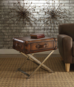 Aberdeen Vintage Mocha Top Grain Leather End Table