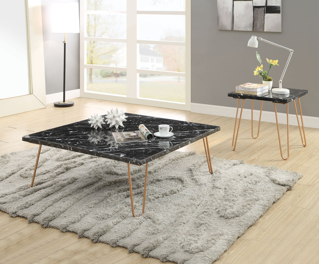 Telestis Black Marble & Gold Coffee Table