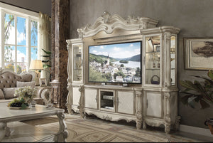 Versailles Bone White Entertainment Center (Side Piers & Bridge)