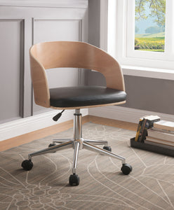 Yoshiko Black PU & Beech Office Chair