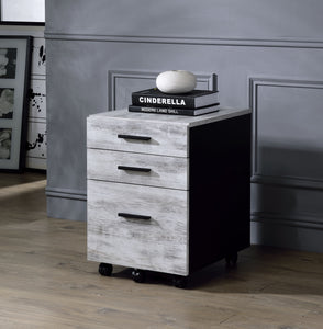 Jurgen Antique White & Black File Cabinet