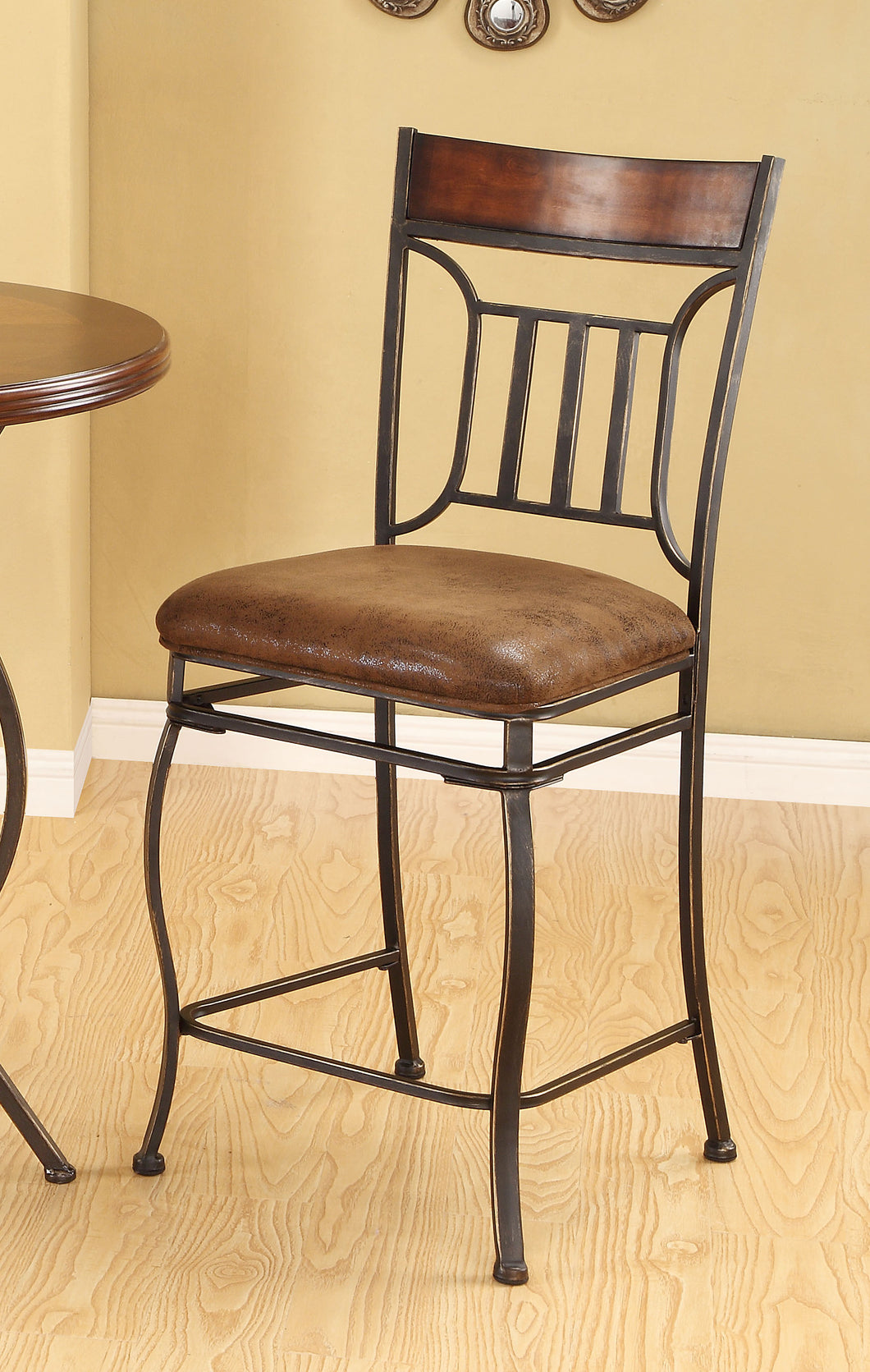 Tavio Fabric & Black w/Gold Brush Counter Height Chair