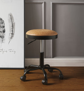 Ouray Vintage Caramel PU & Black Adjustable Stool