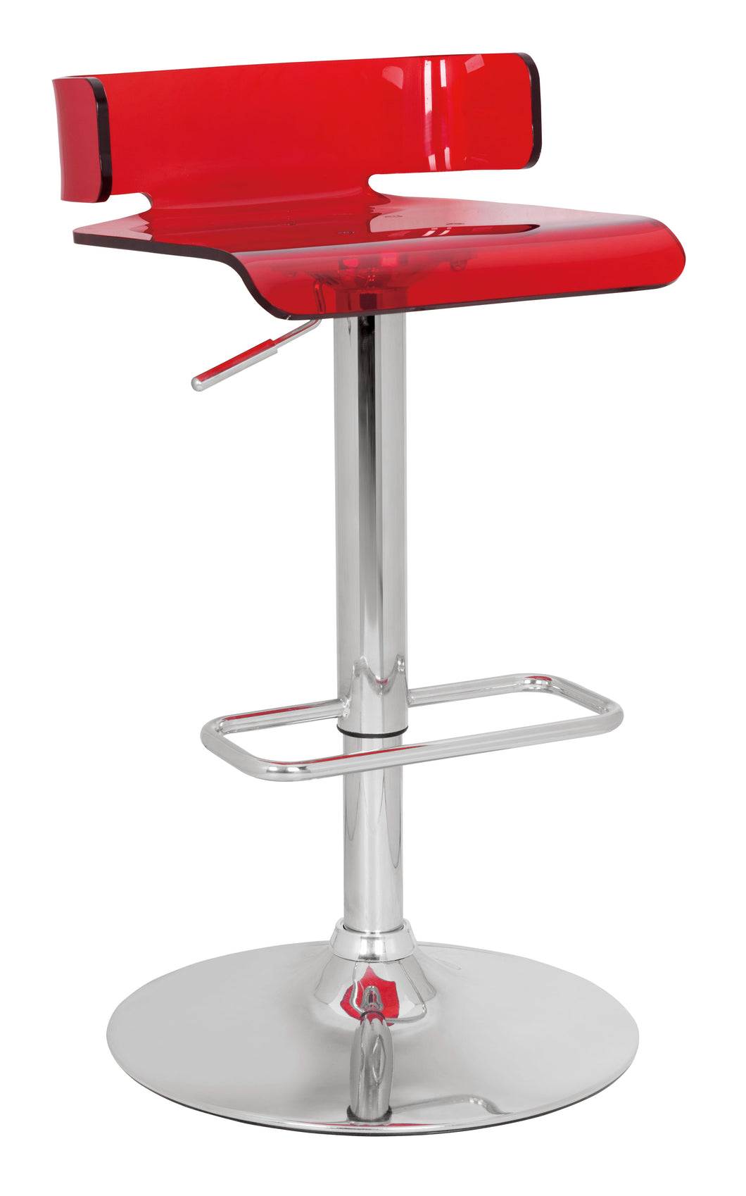 Rania Red & Chrome Adjustable Stool (1Pc)