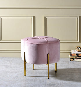 Bergia Blush Pink Velvet Ottoman