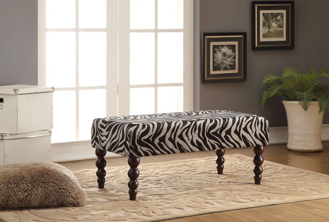 Alysha Zebra Fabric Bench