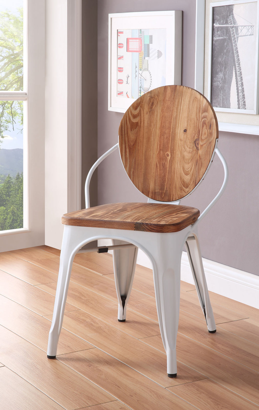 Jakia III Natural & White Side Chair