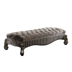 Versailles Fabric & Antique Platinum Bench