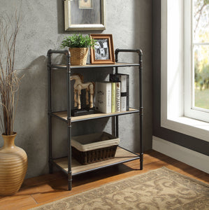 Itzel Antique Oak & Sandy Gray Bookshelf