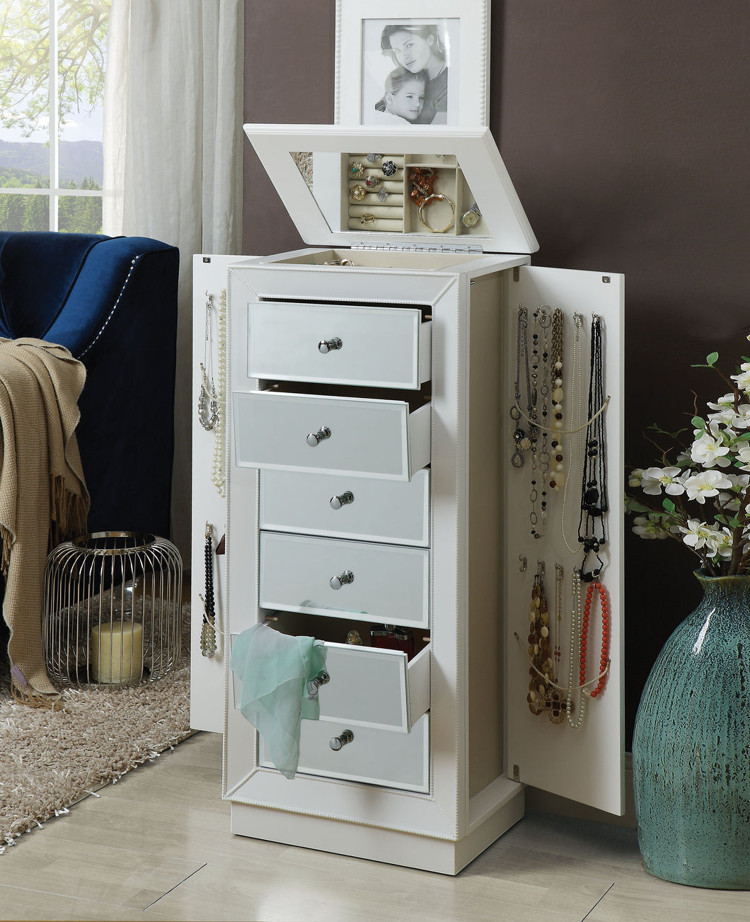 Talor White Jewelry Armoire