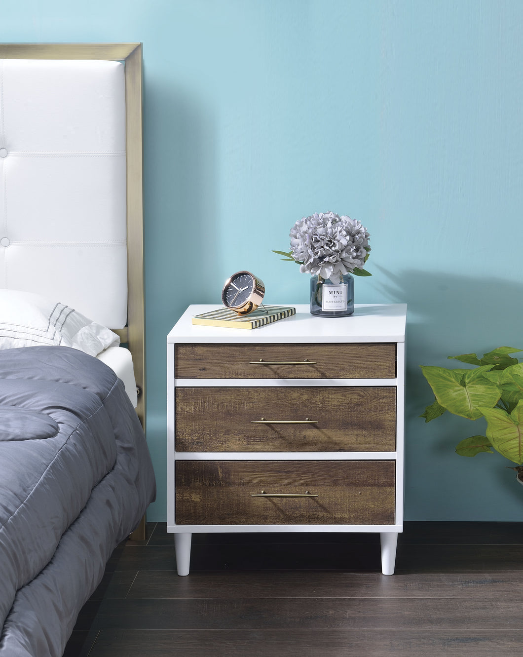 Lurel White & Weathered Oak Accent Table