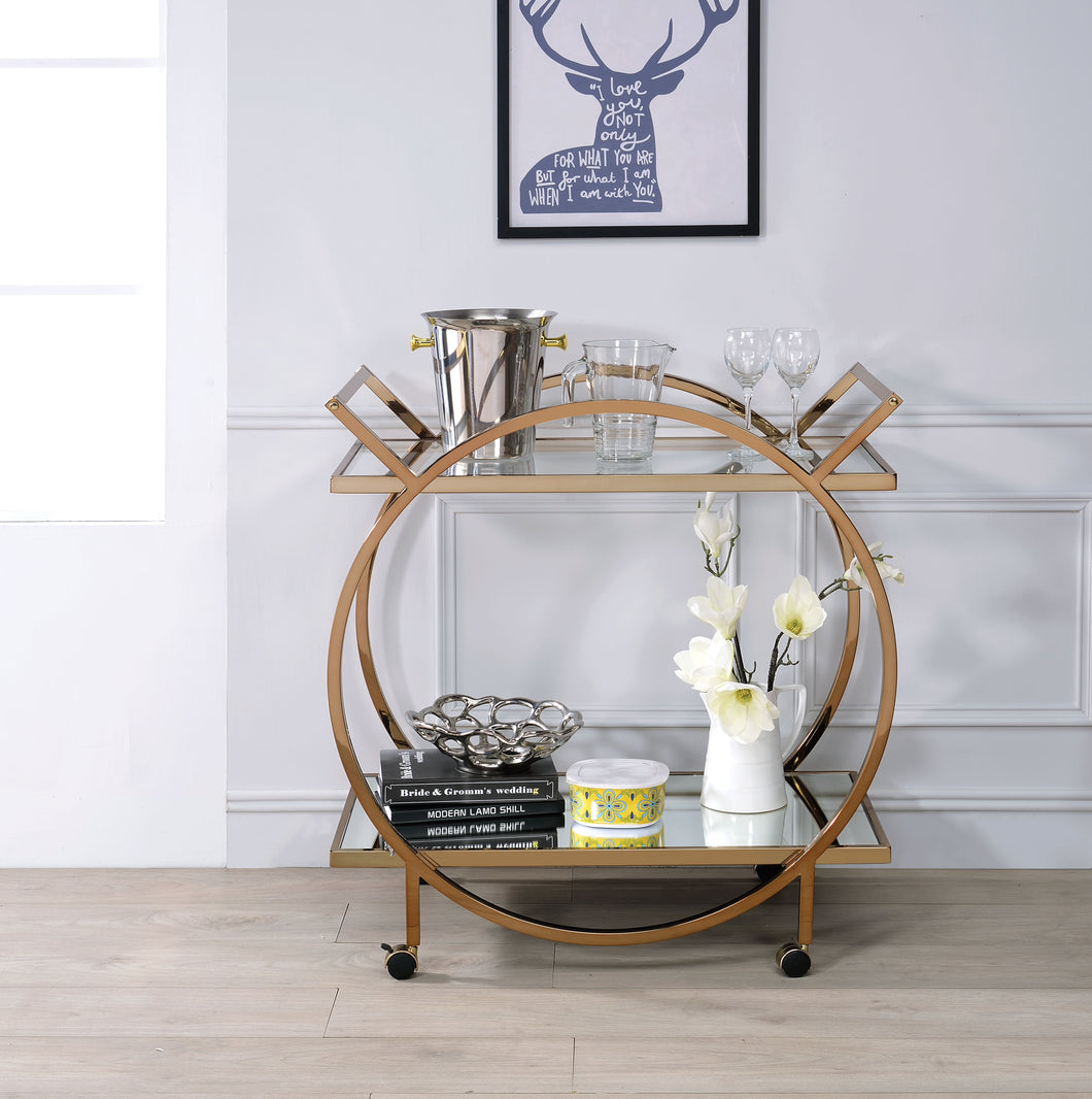 Traverse Champagne & Mirrored Serving Cart