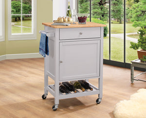 Hoogzen Natural & Gray Kitchen Cart