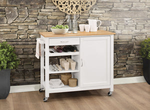 Ottawa Natural & White Kitchen Cart