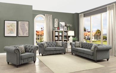 Aurelia Gray Linen Sofa w/2 Pillows image