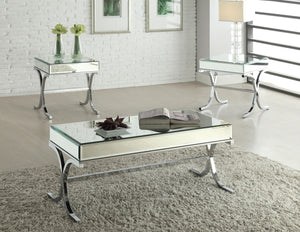 Yuri Mirrored Top & Chrome Coffee Table image