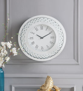 Nysa Mirrored & Faux Crystals Wall Clock image