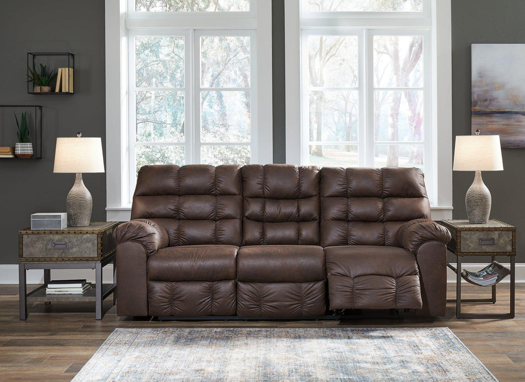 Derwin Reclining Sofa with Drop Down Table image