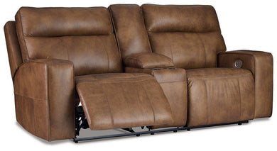 Game Plan Caramel Power Reclining Loveseat image