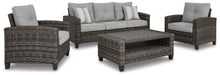 Load image into Gallery viewer, Cloverbrooke Gray 4-Piece Outdoor Conversation Set image
