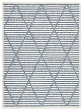 Load image into Gallery viewer, Finnlett Cream/Blue 5&#39;3&quot; x 7&#39; Rug image
